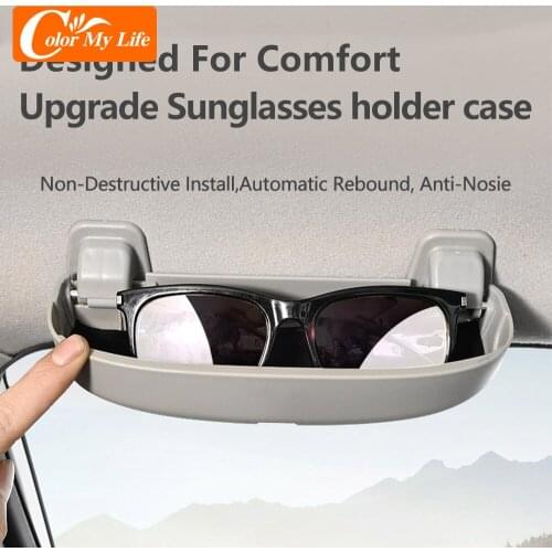 Color My Life Upgrade Car Sunglasses Holder Case Storage Box for Toyota Corolla Yaris Vios Camry Rav4 No Roof Handle Style