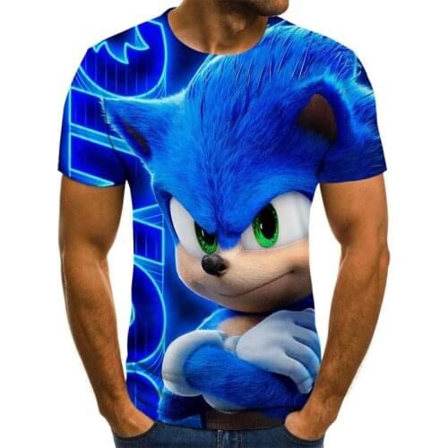 3D Casual Boys clothes Sonic t shirt printed Kids clothes summer T shirt Fashion street cartoon T-shirt