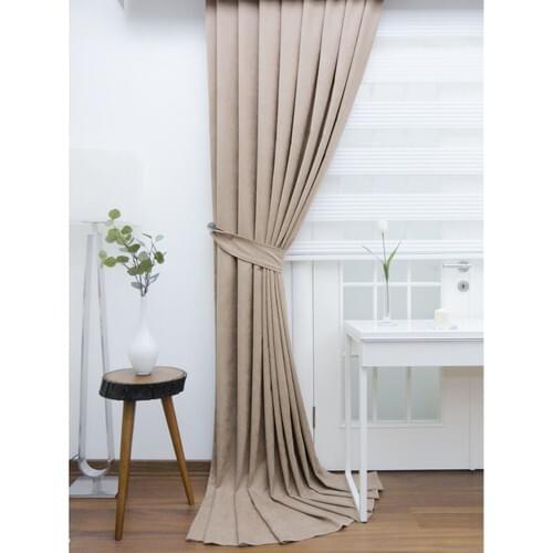 Nature Backdrop Curtain Soft Fabric Ekstraforlu Straight Seam-Milk Coffee 140x260 cm