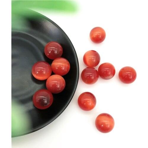 Drop Shipping 1PC Red Cat Eye Stone Ball Red Crystal Sphere Balls Gem Healing Stones Gifts Natural Stones and Crystals