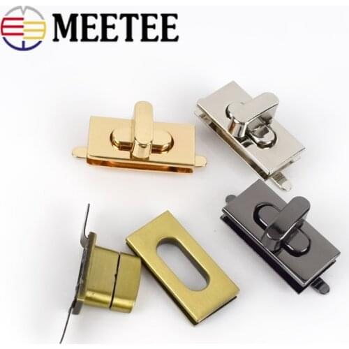Meetee 2/4pcs 35X17mm Metal Lock Clasp Rectangle Swivel Twist Lock Buckles DIY Bags Hardware Parts Decoration Accessories BF451