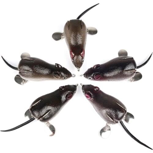 Lifelike 3D Rubber Sharp Hook Rat Fishing Lure Bait Snakehead Fish Tackle Tool