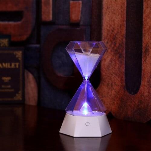 Glass Hourglass Lights Timer Led 15 Minutes Sand Leaking Night Lamps Sleep Helper With Remote Control For Birthday Gift