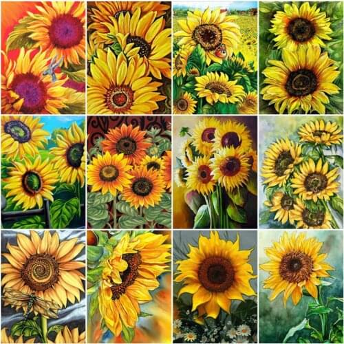 Yujohom 5D DIY Full Square Diamond Embroidery Sunflower Crystal Rhinestone Diamond Painting Flower Handicraft Decor for Home