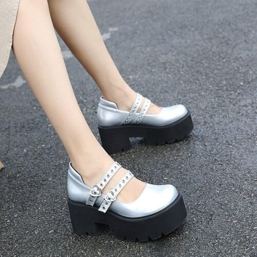 Ankle Buckle Strap Chunky Heel Goth shoes Platform heels For Women Shoes Punk Marry Janes Sweet Lolita Shoes fall Spring heels