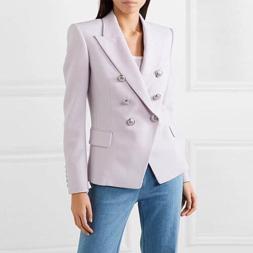 High quality OL elegant blazer coat 2019 spring autumn double-breasted jackets coat A501