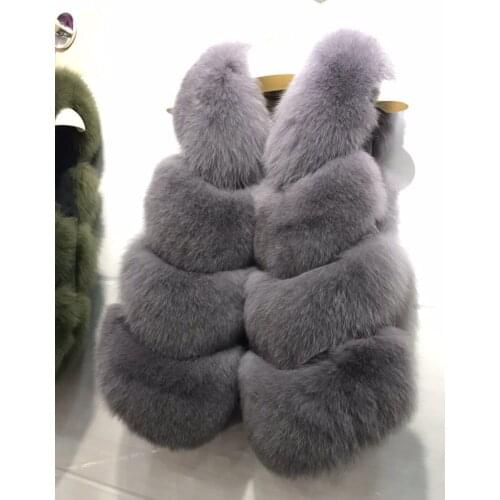 Womens Real Fur Vest Fox Fur Waistcoat 100 Full Pelt Whole Leather Sleeveless Fox Fur Vest rf0132b