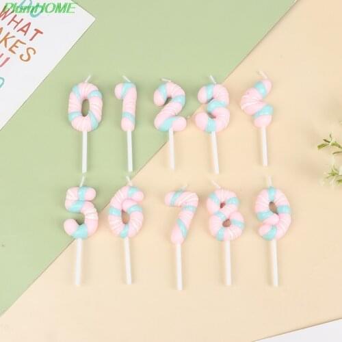 1 2 3 4 5 6 7 8 9 0 Sweet Candy Birthday Candles Kids Birthday Cake Topper Decor Cake Party Supplies Decoration Cake Candles New
