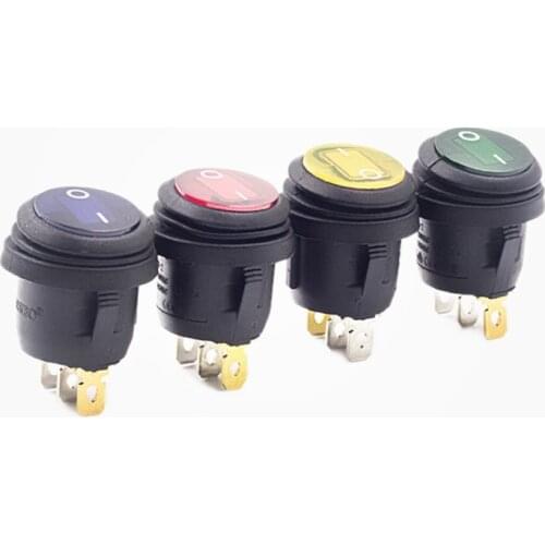 1PCS KCD1 Round square Waterproof light switch On-Off 3Pin power switch Lamp Round LED