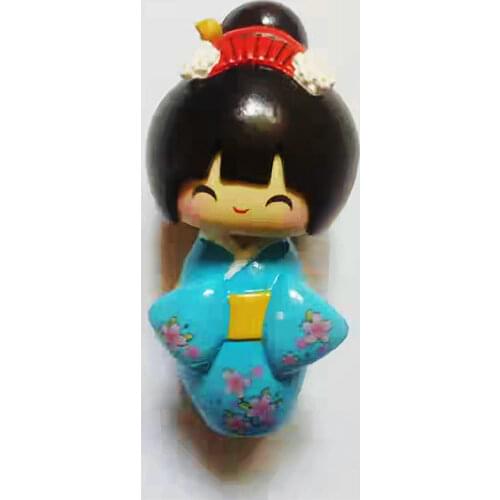 1pcs Japanese cute mini kimono girl decoration plastic doll size 6cm