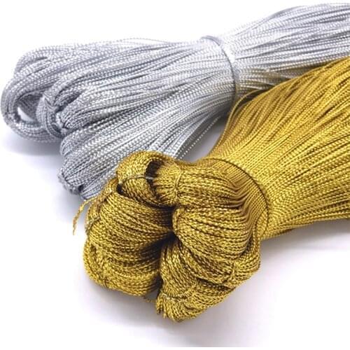 100m Cord Thread Gold Silver Glitter Cords DIY Gift Packaging Rope Hang Tag String Strap Florists Crafts Decoration Rope Threads