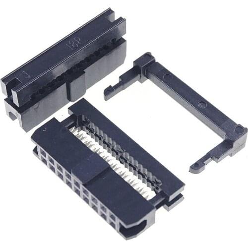 100 Pcs 0.079" 2.0 mm 18 Pin dual Row IDC Socket Female 2x9 P 18 position Rectangular connector Receptacle Ribbon Cable 28 AWG