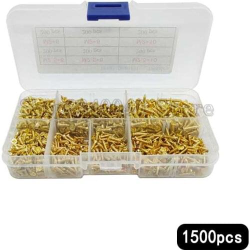 1500pcs/set M2 M2.5 Golden Phillips Head Micro Screws Gold self tapping screw set Self-tapping Electronic Small Wood Screws Kit