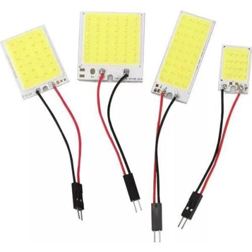 16/24/36/48 SMD COB T10 BA9S Festoon Dome 3 Adapters LED Light Car Interior Reading Plate Light Roof Ceiling Interior Wired Lamp