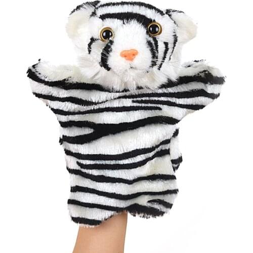 4 styles Tiger Hand Puppet PP Cotton Lining Cartoon Animals Baby Kids Child Soft Doll Plush Toys early education Learning Toys