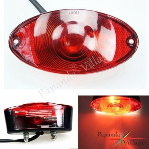 ABS Cat Eye Red Lens Tail Brake Light Licence Plate Light for Dyna Softail Chopper Cafe Racer Bobber Running Bulb Light