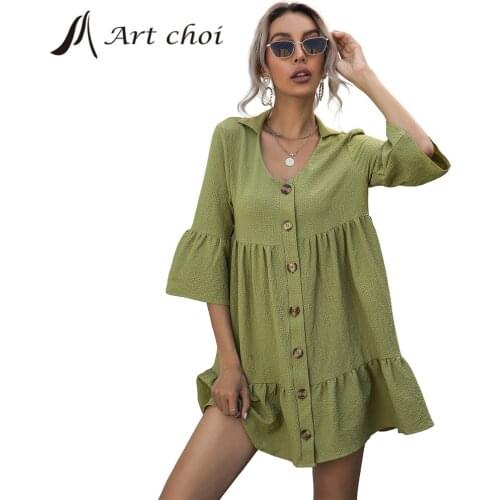 Модные платья-рубашки Art choi China At AliExpress