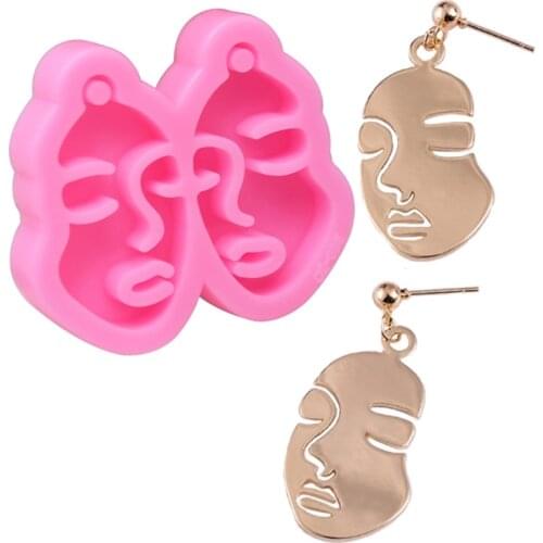 Shiny Mirror Earrings Epoxy Resin Mold DIY Craft Keychain Casting Silicone Mould 1XCA