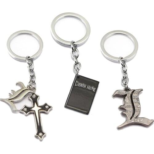 Death Note Keychain Anime Key Chain Black Book Key Ring Holder Pendant Chaveiro Jewelry for gift