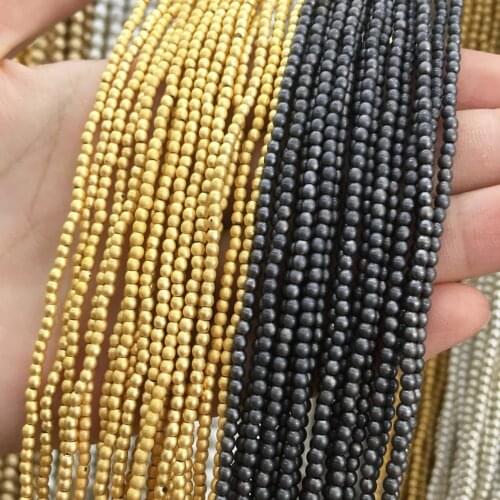 Beads Natural Stone Bead Hematite 3MM Partial Loose Bead Jewelry Making Necklace DIY Bracelet