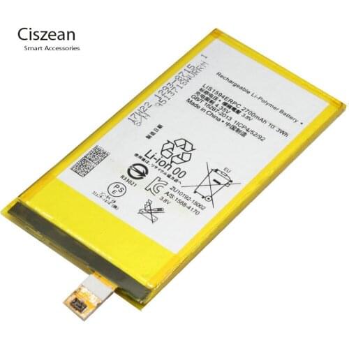 Ciszean 5Pcs/lot 2700mAh LIS1594ERPC Replacement Li-Polymer Battery for Z5 compact Z5C Z5 mini E5803 E5823