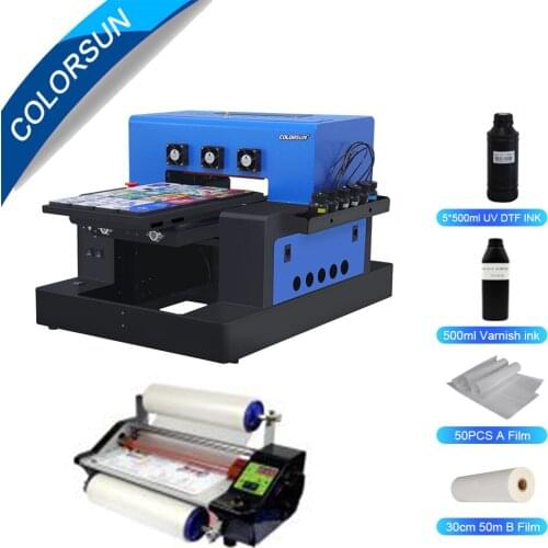 Colorsun UV DTF Printer A3 Size Printing Machine For Acrylic Metal Pen Mug Bottle Wooden UV DTF Sticker Machine