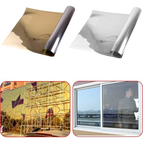 Silver Grey/Gold Non-transparent Anti-UV Mirror Solar Reflective Window Glass Tint Film One Way Membrane Sticker