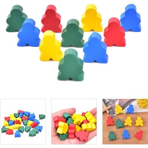 30Pcs/set Wooden Pawn /Chess Standard Size 16mm Board Game Accessories Educational chess accessories Colored wooden figure
