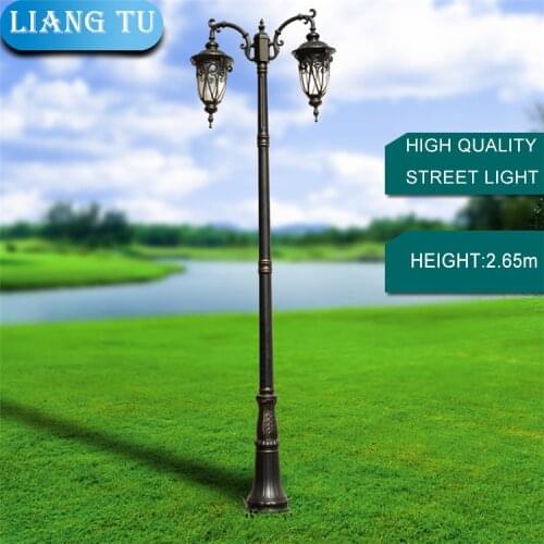 Double Arms Landscape Lights Outdoor Vintage Garden Street Light Led High Pole Garden Waterproof Gate Lamp high-pole lamp