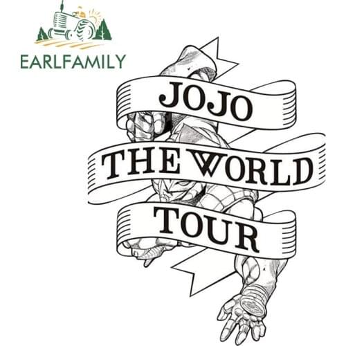 EARLFAMILY 13cm x 10cm for JoJo Bizarre Adventure Car Accessoires Stickers JDM SUV Decals Waterproof Sunscreen Anime Decoration