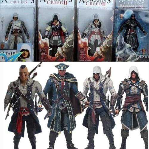 Assassin Creed Series 4 Connor Haytham Edward Kenway Mohawk Action Figure Model Toys Gift