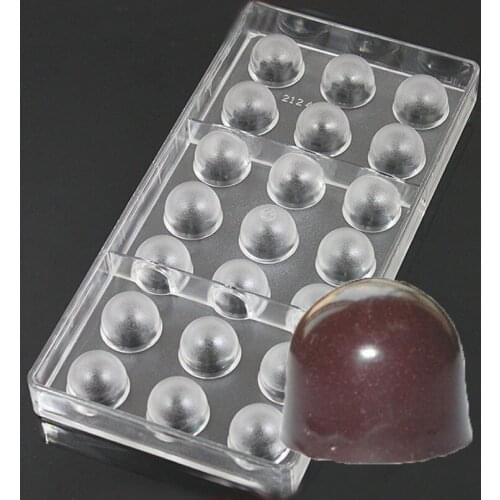 DIY Plastic 21 Cups Haft round Christmas Xmas Bell Admiralty Bullet Pudding Jelly Polycarbonate PC Chocolate Tray Mould Mold
