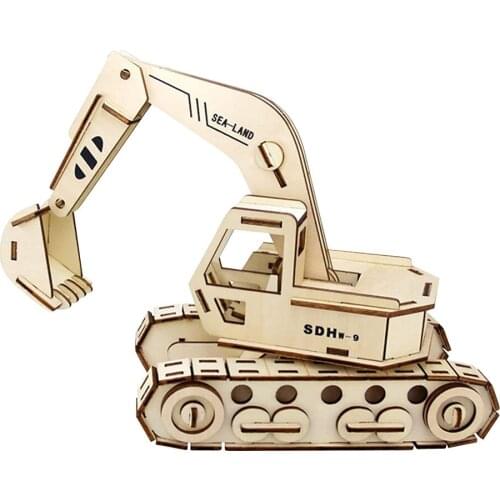 DIY Games Toys Adults Educational Games Gift Baby Montessori 3D Puzzle DIY Jigsaw Wooden Truck Handmade Assembly Kit