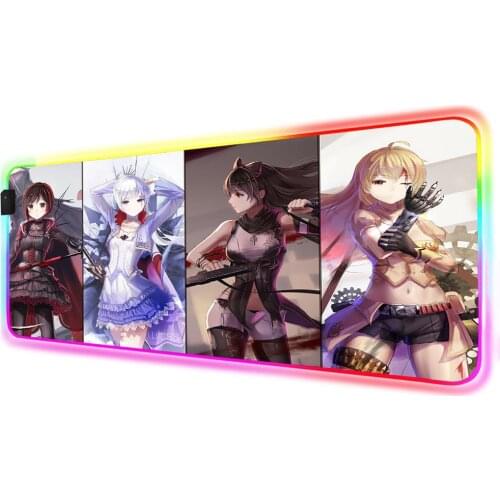 Anime Genshin Impact Computer Gaming Mouse Pad RGB Luminous Mouse Pad League of Legends Office Desktop LED Anime Mouse Pad XXL