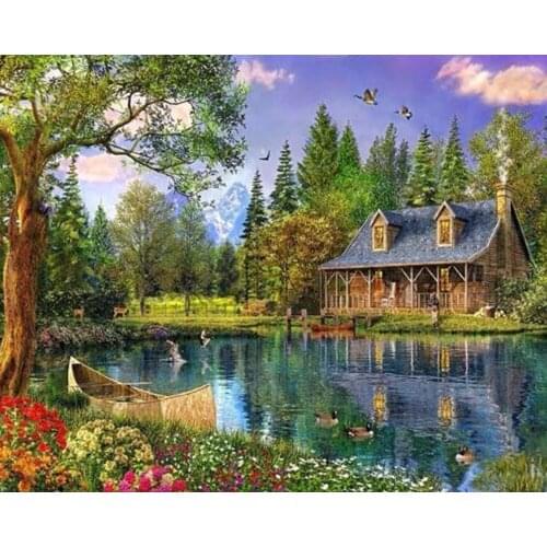 Diamond Embroidery Landscapes Lakeside DIY 5d Diamond Painting Beading Kits Mosaic Drawing Picture By Numbers Sale Scenic