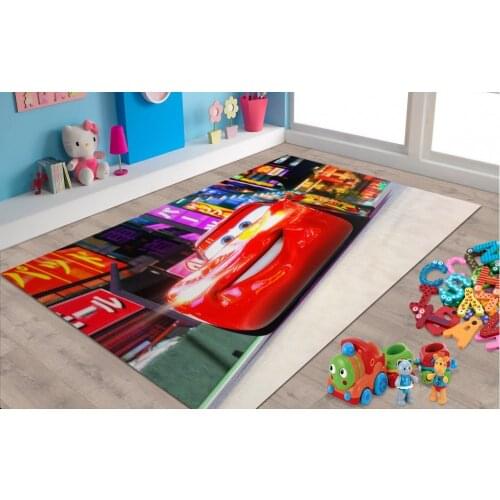 Lightning Mcqueen Patterned Carpet ,Non Slip Floor Carpet,Teens Carpet,Kids Carpet,Turkish Rug