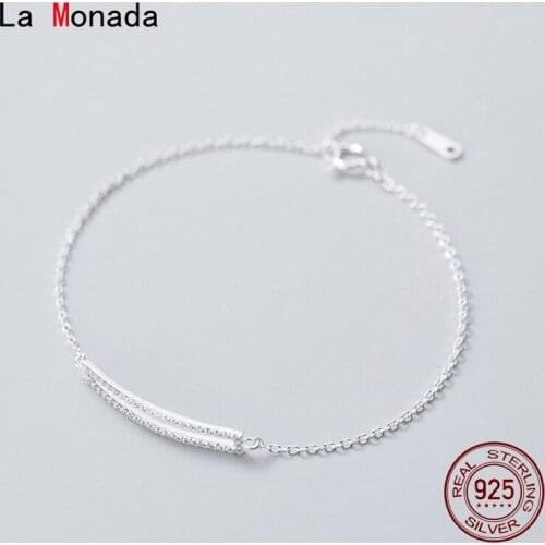La Monada Two Layers Rectangle Bracelets For Women Silver 925 Sterling Jewelry Fine 925 Sterling Silver Womens Bracelet Female