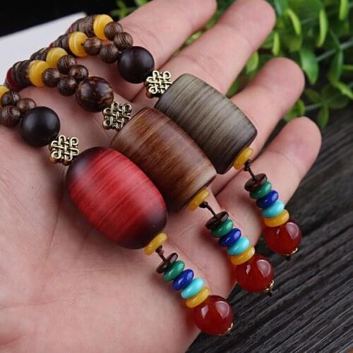 Fashion evade ethnic necklace,The flower of religious vintage round plate Nepal jewelry,handmade sanwood bodhi vintage necklace