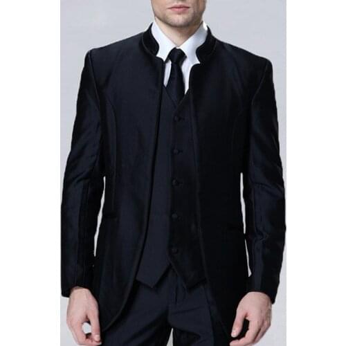 Black Customize Made Mans Suits For Wedding Blazer Party Suit Dinner Suit Groom Wear Best Man Wear 3Piece Suit(Jacket+Pant+Vest)