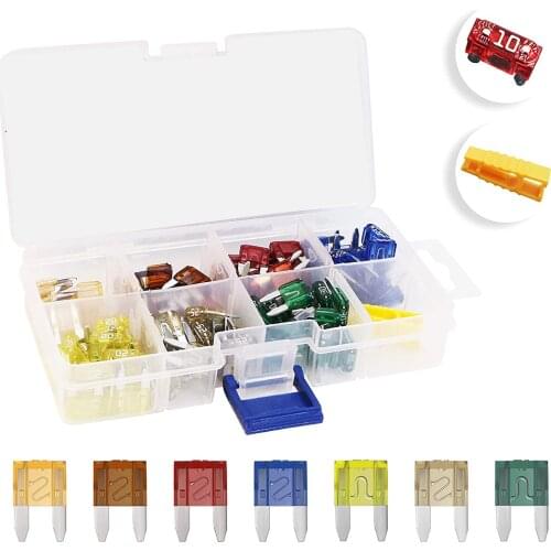 120pcs 5/7.5/10/15/20/25/30A fuse car blade fuse classification matching kit mini small size blade set car truck car fuse