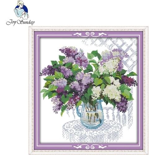 Joy Sunday Lilac Needlework DIY 14CT 11CT printed Cross stitch Sets For Embroidery kits sunset Patterns Counted Cross-Stitching
