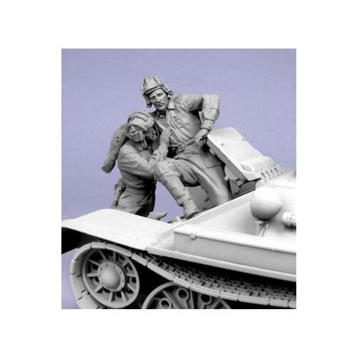 Unassambled 1/35 escaping tank crew include 2 (NO TANK ) Resin figure miniature model kits Unpainted