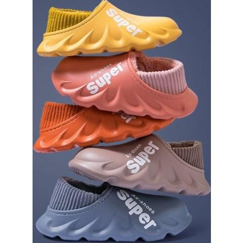 2021 New Winter Non-Slip Womens Home Shoes Indoor Outdoor Cozy Fluffy Cotton Slippers Warm Rain Shoes Thick Bottom Waterproof