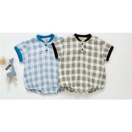 Toddler Baby Girl Clothes 2021 New Casual Plaid Striped Childrens Clothing Jumpsuit Summer Cotton Kids Clothes Boys Outfits