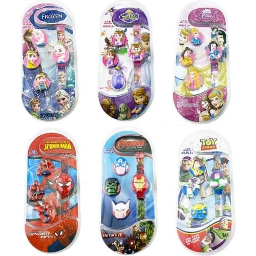 Disney Creative Cartoon Toys Watch Electronic Dolls Model Watches Anime Figure Frozen,Marvel Spiderman,ironman,Princess Gifts