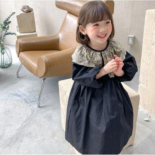Girl Dress Kids Baby Gown 2021 Black Winter Autumn Toddler Princess Outwear School Uniform Dresses Children Clothing