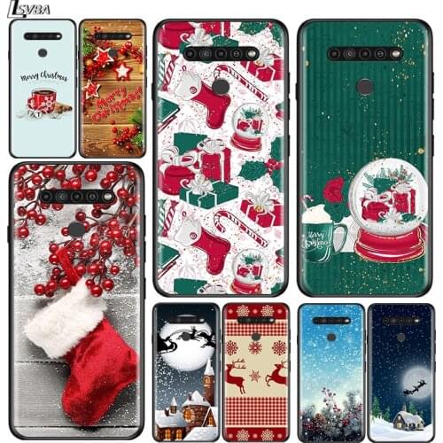 New Year Gifts Christmas for LG G8 G8S G8X V30 V35 V40 V50 V60 ThinQ Q60 K40 K50 K51 K61 K71 K92 K62 Soft Black Phone Case
