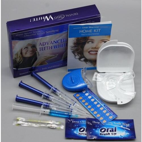 Dental Professional Kit 4 Gel 2 Strips 1 LED Carbamide Peroxide Teeth Bleach Oral Hygiene Teeth Whitening Dentist Equipment