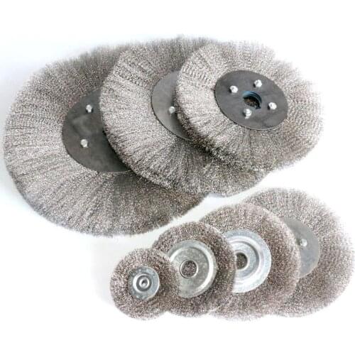 0.15mm Stainless Steel Wire Wheel Brush 3"-10" Flat Type for Bench Grinder Polishing Abrasive Tool Metal Derust wood Deburring