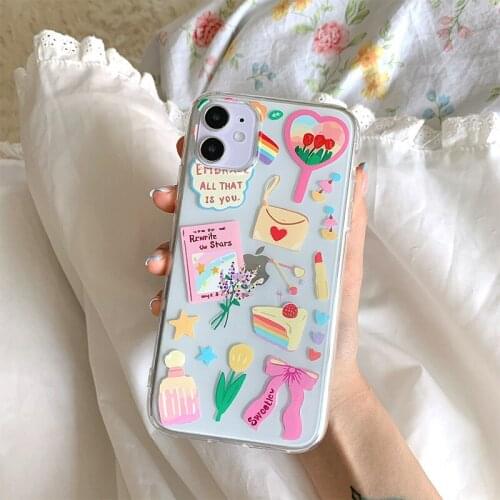 Cute Pattern Transparent Case For iPhone 11 Pro Max X XR XS Max 7 8 Plus SE2020 Soft Silicone Clear Phone Cover